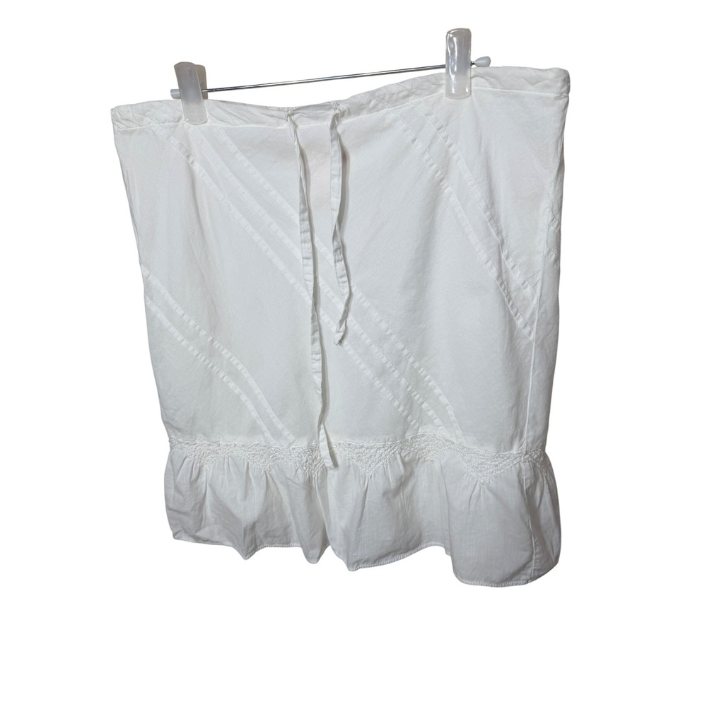 Hollister Y2K White Cotton Ruffle Mini Skirt Crochet Lace Trim Small